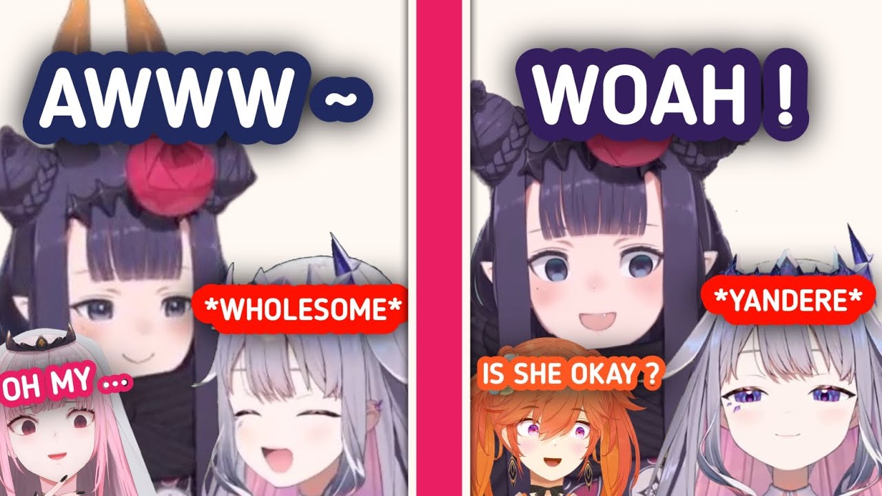 Ina, Calli & Kiara Reacts When Biboo's Wholesome Song Turns Yandere [Koseki Bijou/Ninomae Ina'nis]