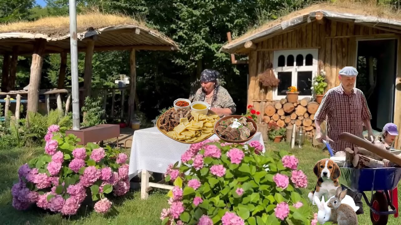 Бабушка готовит хинкали на свежем воздухе — быстро и очень вкусно!🥟
