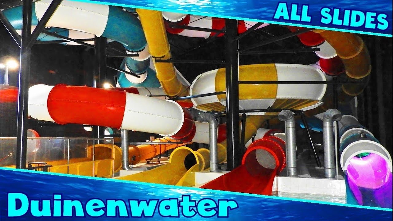 ALL FUNNY WATER SLIDES at Sportoase Duinenwater!! Knokke-Heist [Compilation]