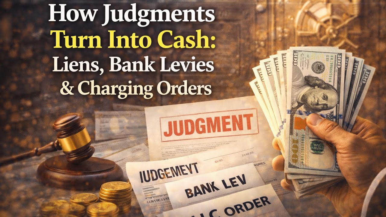 How Judgments Turn Into Cash: Liens, Bank Levies & Charging Orders