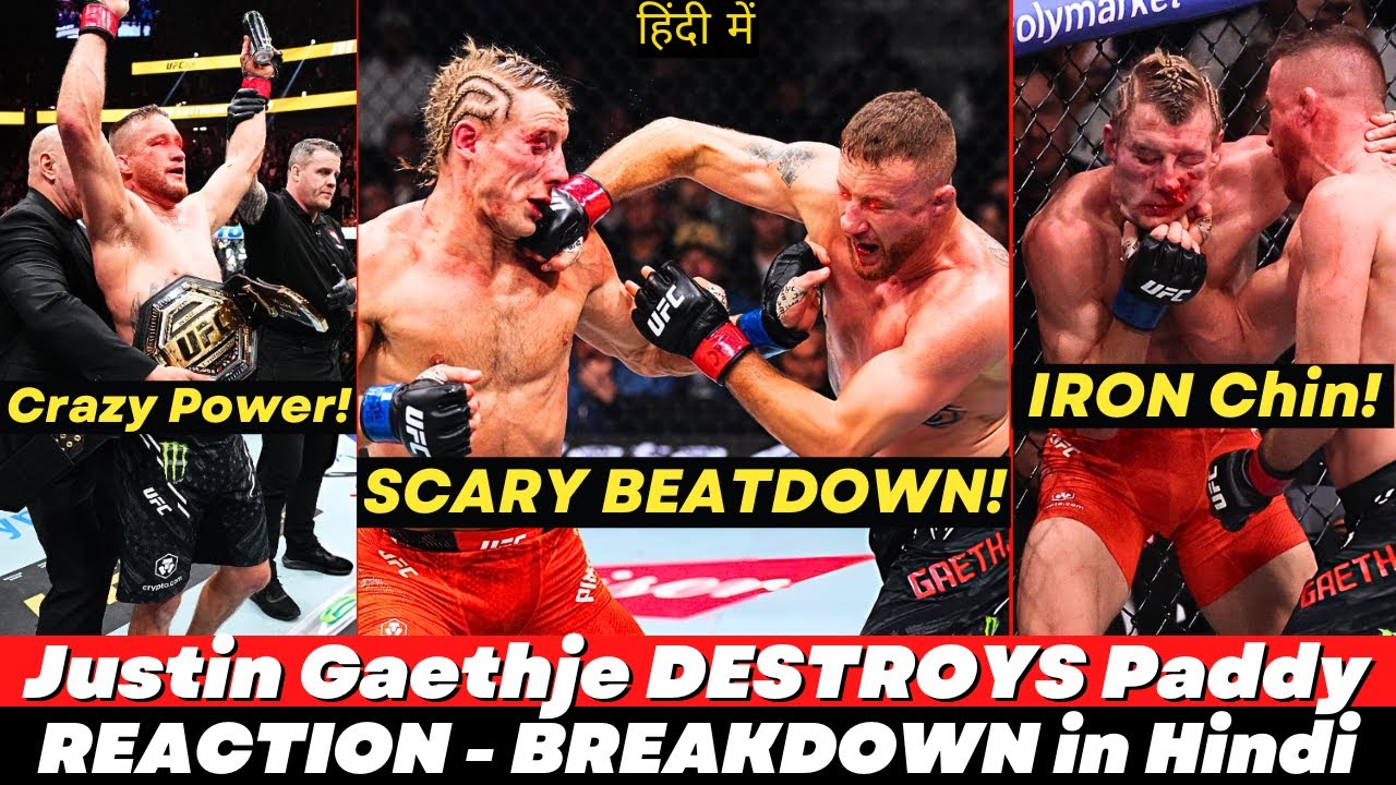 HOLY SHIT!! Justin Gaethje BRUTAL BEATDOWN of Paddy Pimblett! Instant REACTION and BREAKDOWN | Hindi