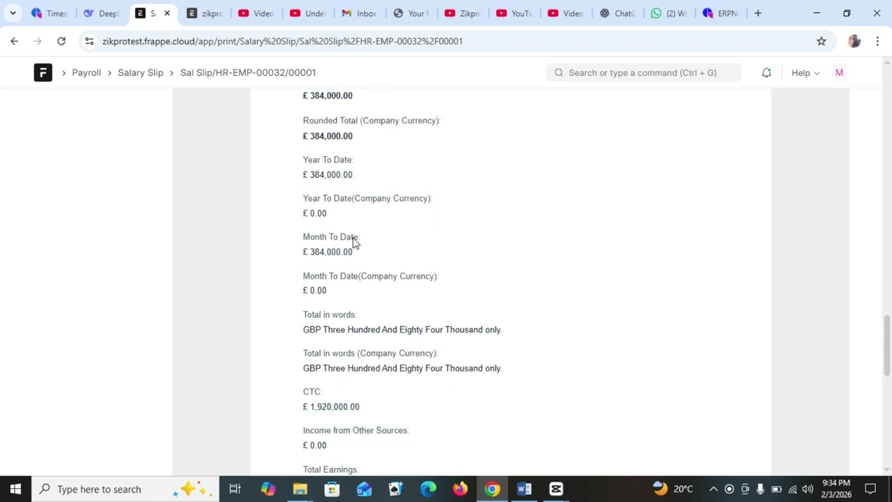 Payroll Salary Payout Components In ERPNext