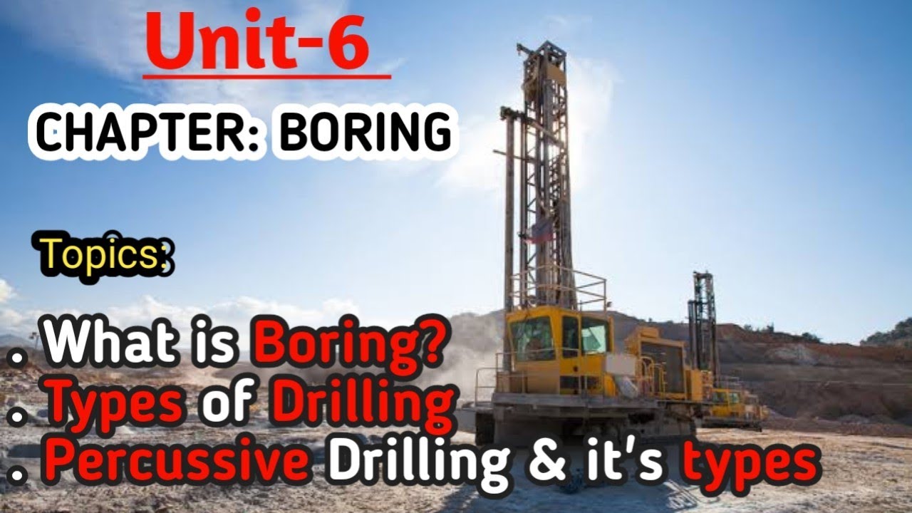 Percussive drilling and it's types | purpose of Boring | Full information | unit-6 Boring | Part-1