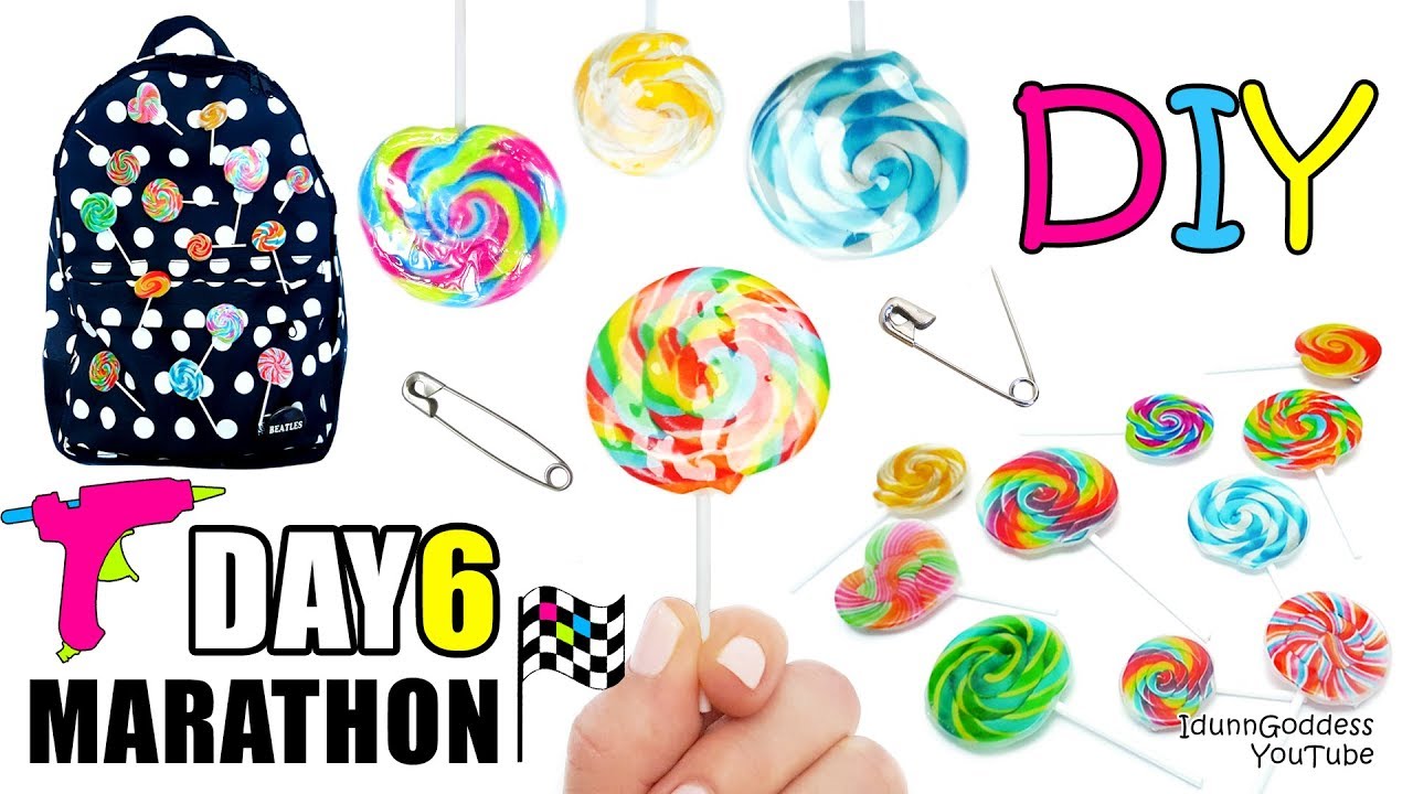 DIY Glue Gun Pins Lollipops - DAY 6 of 7-Day Marathon Of Glue Gun DIYs