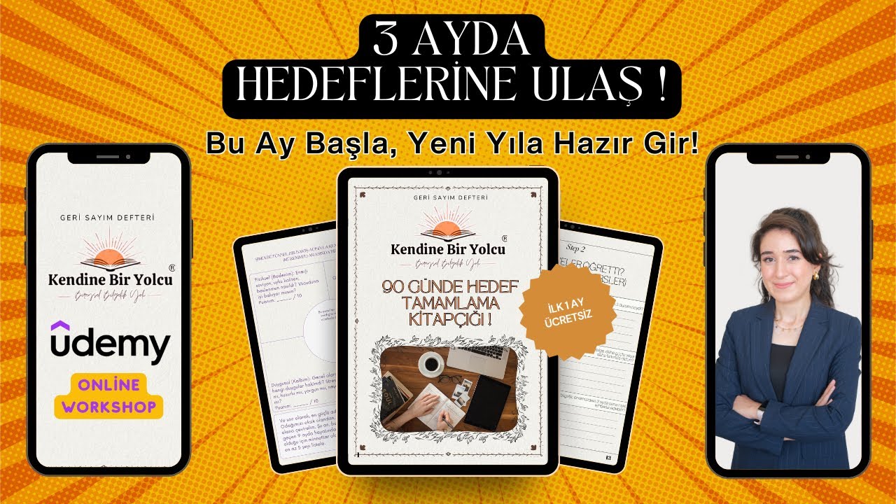 3 Ayda KENDİ KENDİNE KOÇLUK! Yeniyıla ''YENİ BİR SEN'' Olacaksın! Kitapçık + miniworkshop — Udemy'de