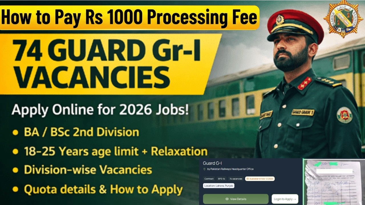 Pakistan Railway Guard Gr Jobs 2026 | How & Where to Pay Challan | Pakistan Railways Jobs