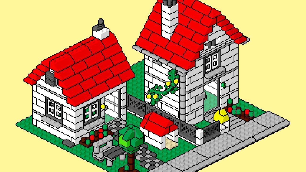 LEGO instructions pixel art movie: 4956 part2 Lego House