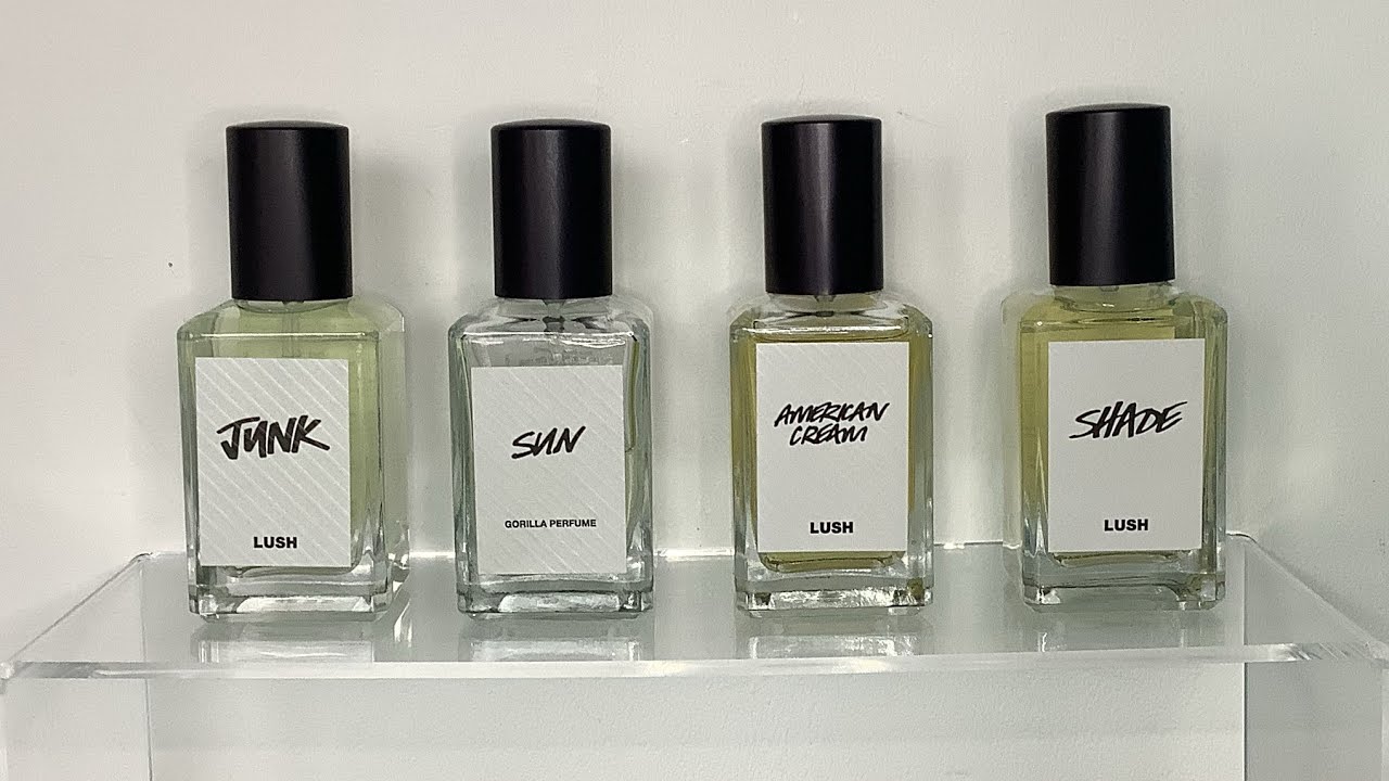LUSH White Label Perfumes Sun Junk American Cream Shade Pansy Karma Lust 4:20pm Lord of Misrule