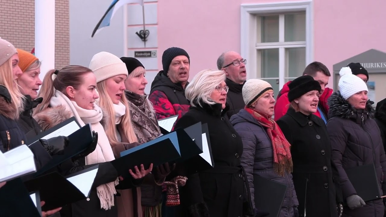 Eesti Vabariik 106, pidulik lipu heiskamine Keila Kultuurikeskuse ees