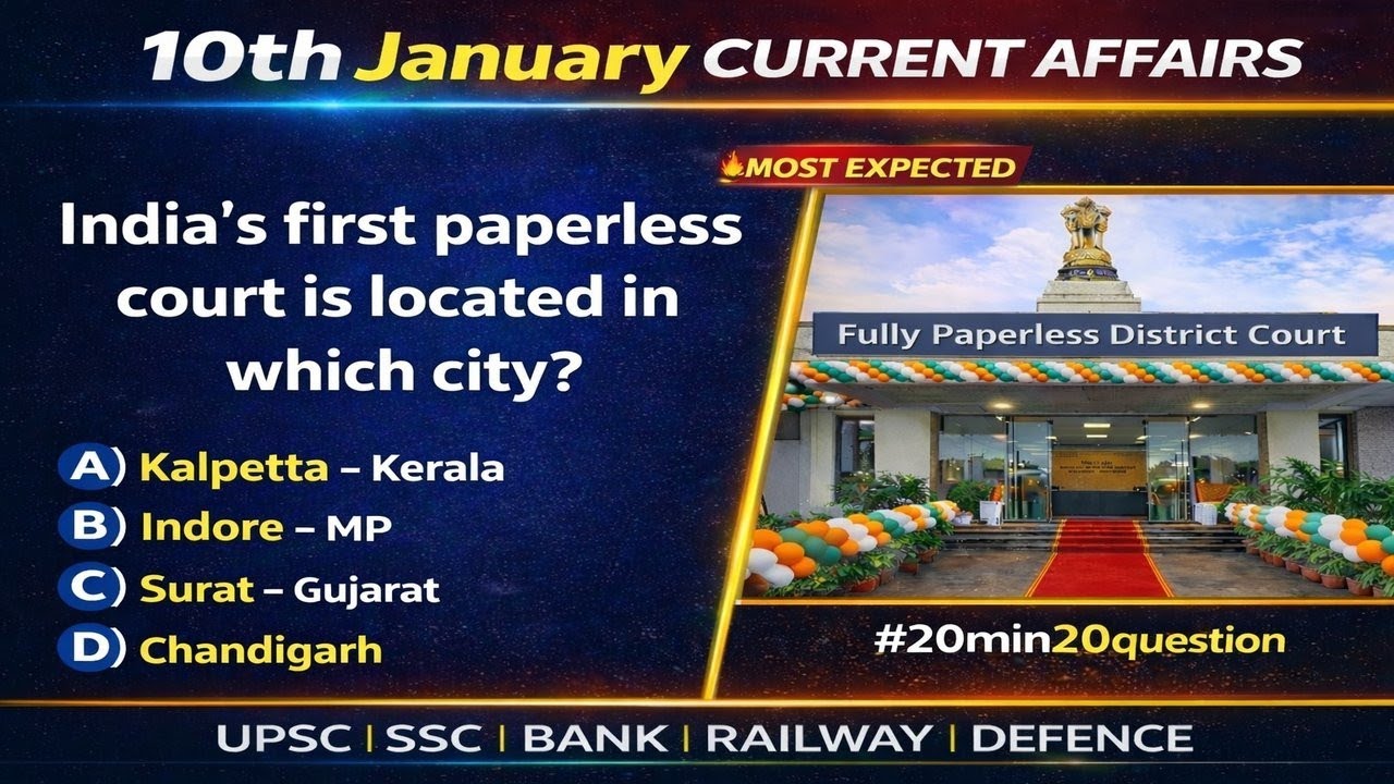10th January Current Affairs 2026 | Latest Current Affairs for All Government Exams|#currentaffairs