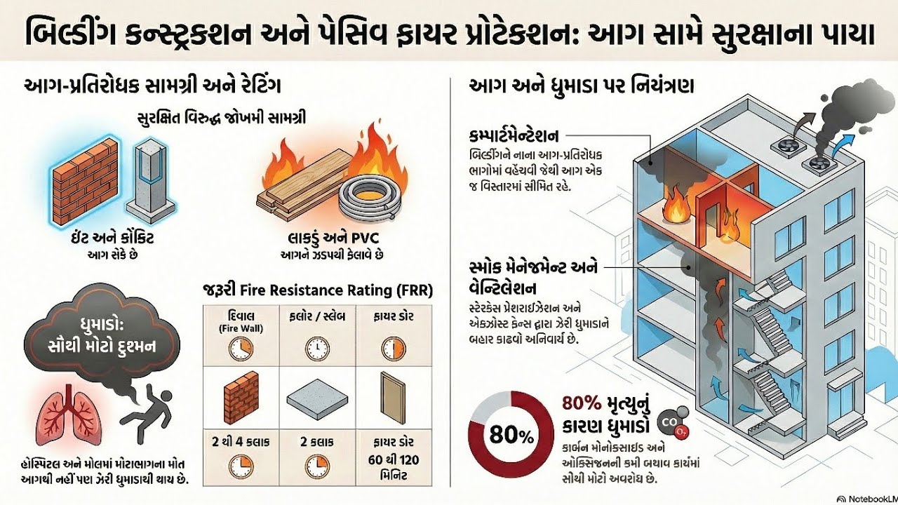 બિલ્ડીંગ કન્સ્ટ્રકશન (Building Construction) અને ફાયર સેફ્ટી – વિગતવાર સમજાવટ
