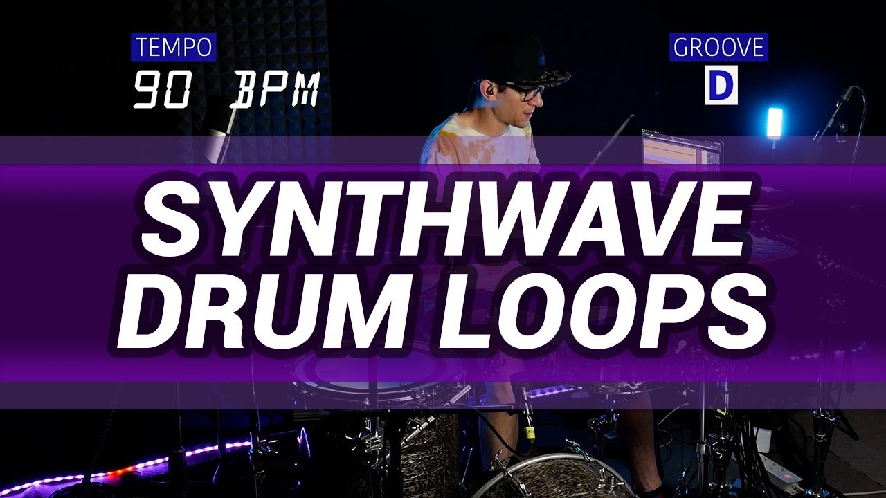 Synthwave drum loops 90 BPM // The Hybrid Drummer