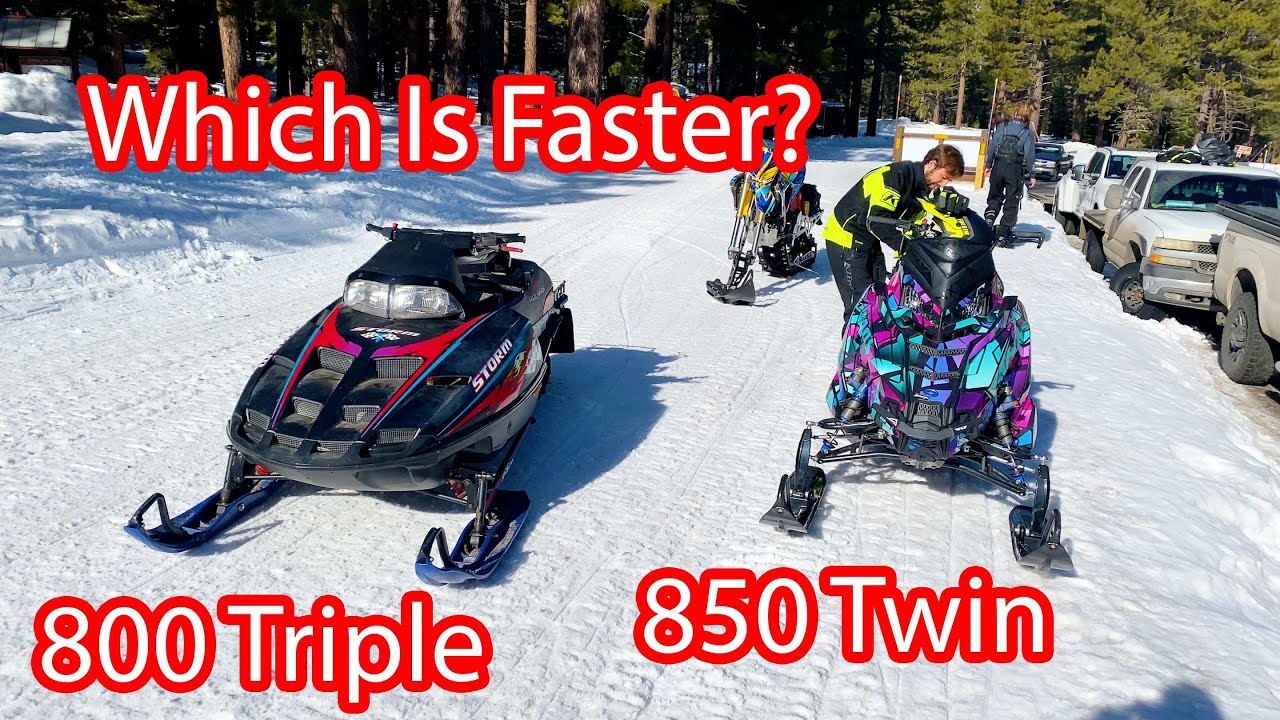 Polaris 800 Triple против Polaris 850 Twin! Гонка мощных снегоходов!