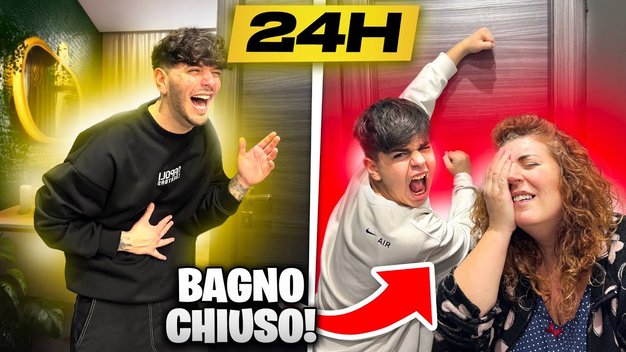 MI CHIUDO NEL BAGNO PER 24 ORE * HO FATTO PIANGERE MIA MADRE * 😱😰