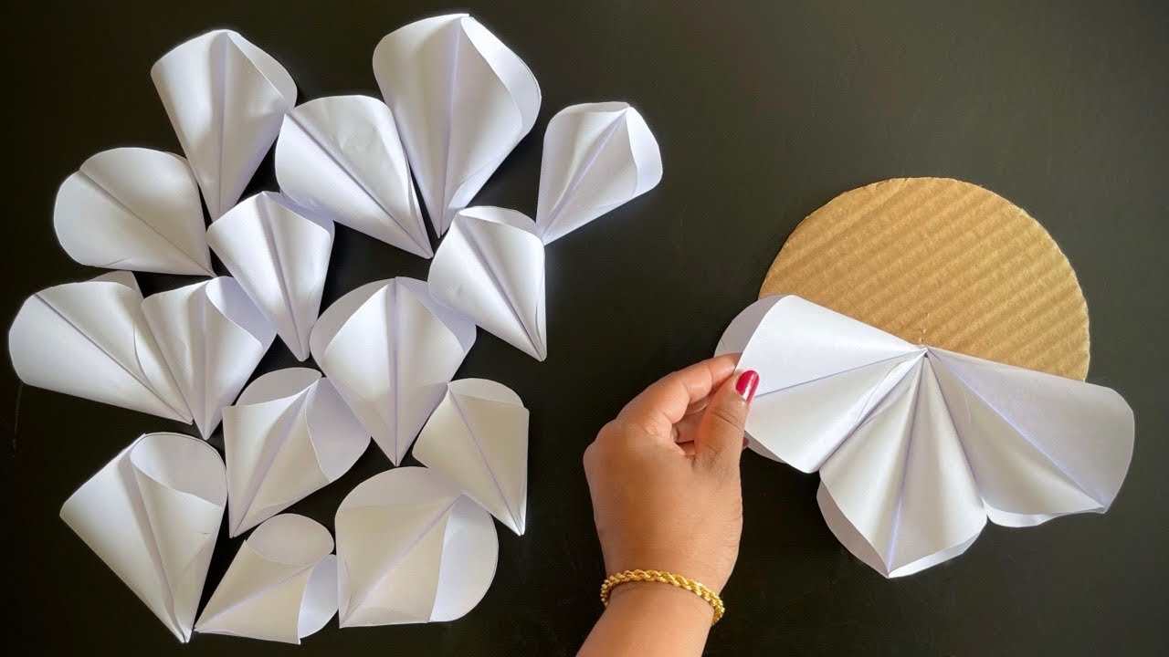 Unique White Paper Wall Hanging / Paper craft For Home Decoration / Paper Flower Wall Hanging / DIY