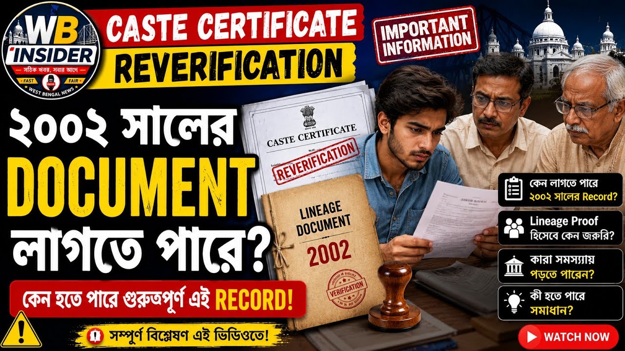 🔥 Caste Certificate Reverification-এ 2002 সালের Document লাগতে পারে? কেন গুরুত্বপূর্ণ  এই Record !😨
