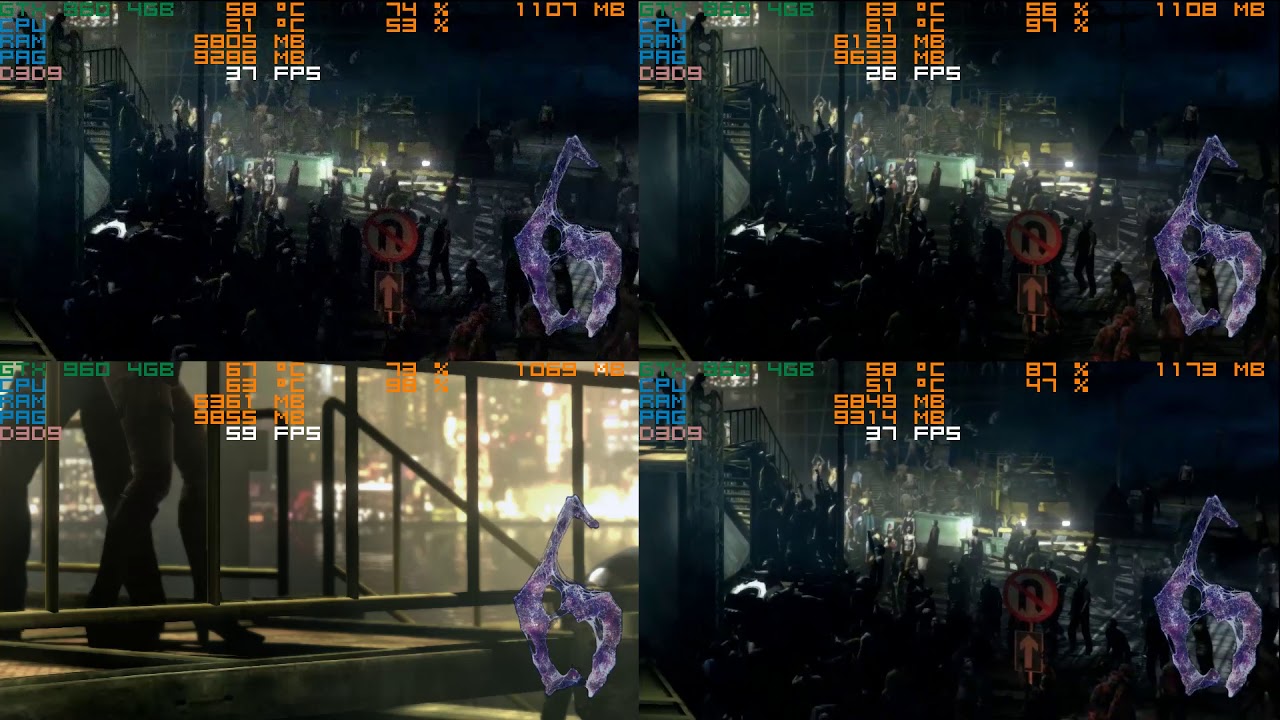 OBS codec comparison RE6 1080 60fps
