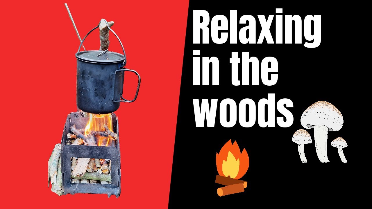 Back to the woods to switch off. Huge Mushrooms, steep Hill and fatwood fire lighting.