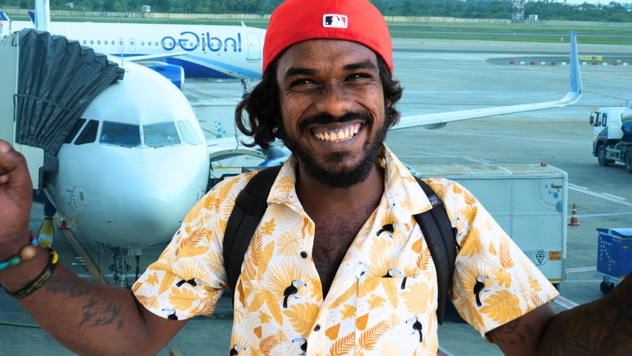 First time leaving his country  - flying from Sri Lanka to India ✈️