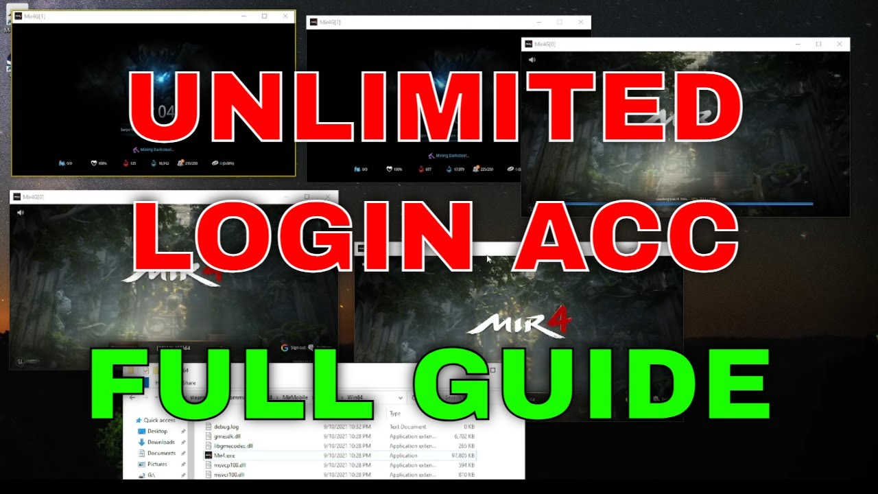 Mir4 Guide Tips - UNLIMITED LOGIN Character more than Dual / Triple Login on Windows!