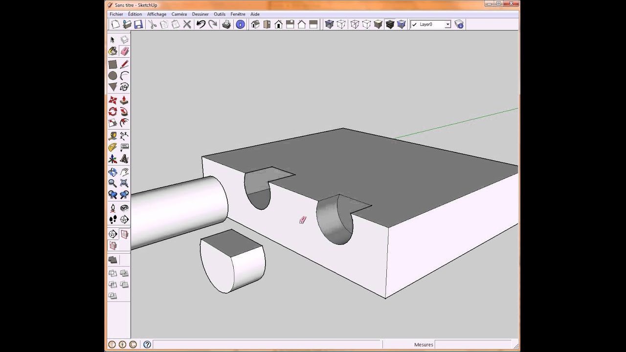 INTERSECTION DES FACES 3/3 - Entre GROUPES, COMPOSANTS - Tuto Gratuit SKETCHUP