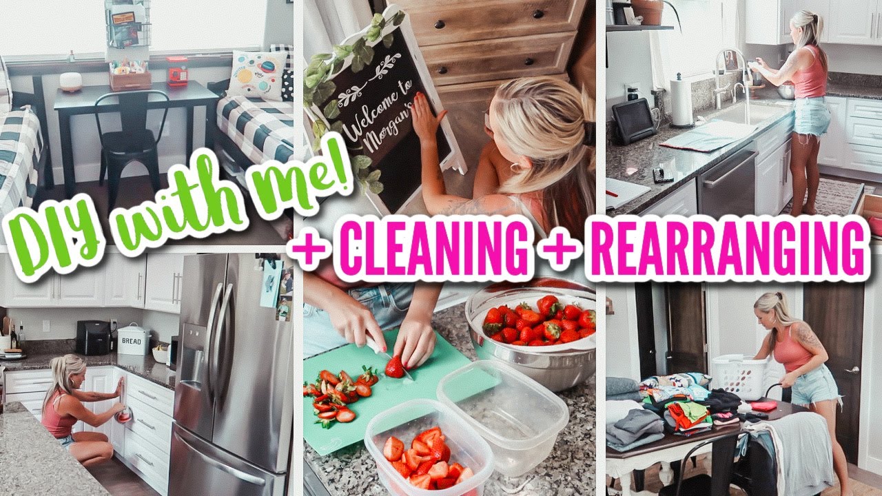 DIY & CLEAN WITH ME // Rearranging & Cleaning
