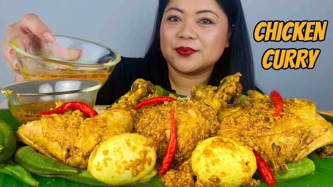 SPICY CHICKEN CURRY | EATING SHOW |FILIPINO FOOD | MUKBANG WITH MINI ME