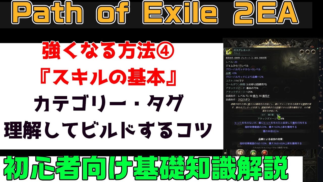 Path of Exile 2『強くなる方法④『スキルの基本』カテゴリーやタグの理解をしてビルドを楽しむコツ　スキル・サポート・ヘラルド　初心者向け丁寧に解説』PC.PS5.XBOX【PoE2】