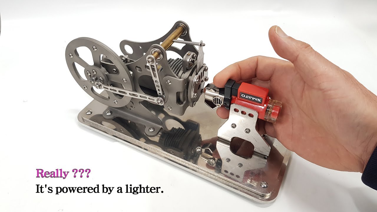 Run the engine on a cigar lighter (Flame licker engine)