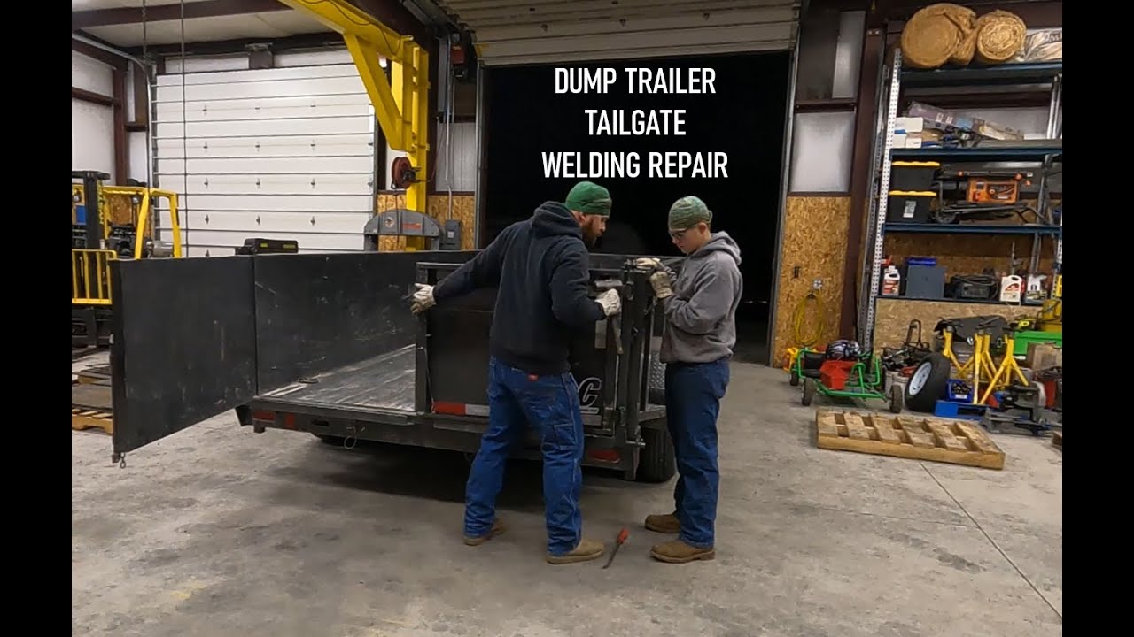 Dump trailer tailgate welding repair