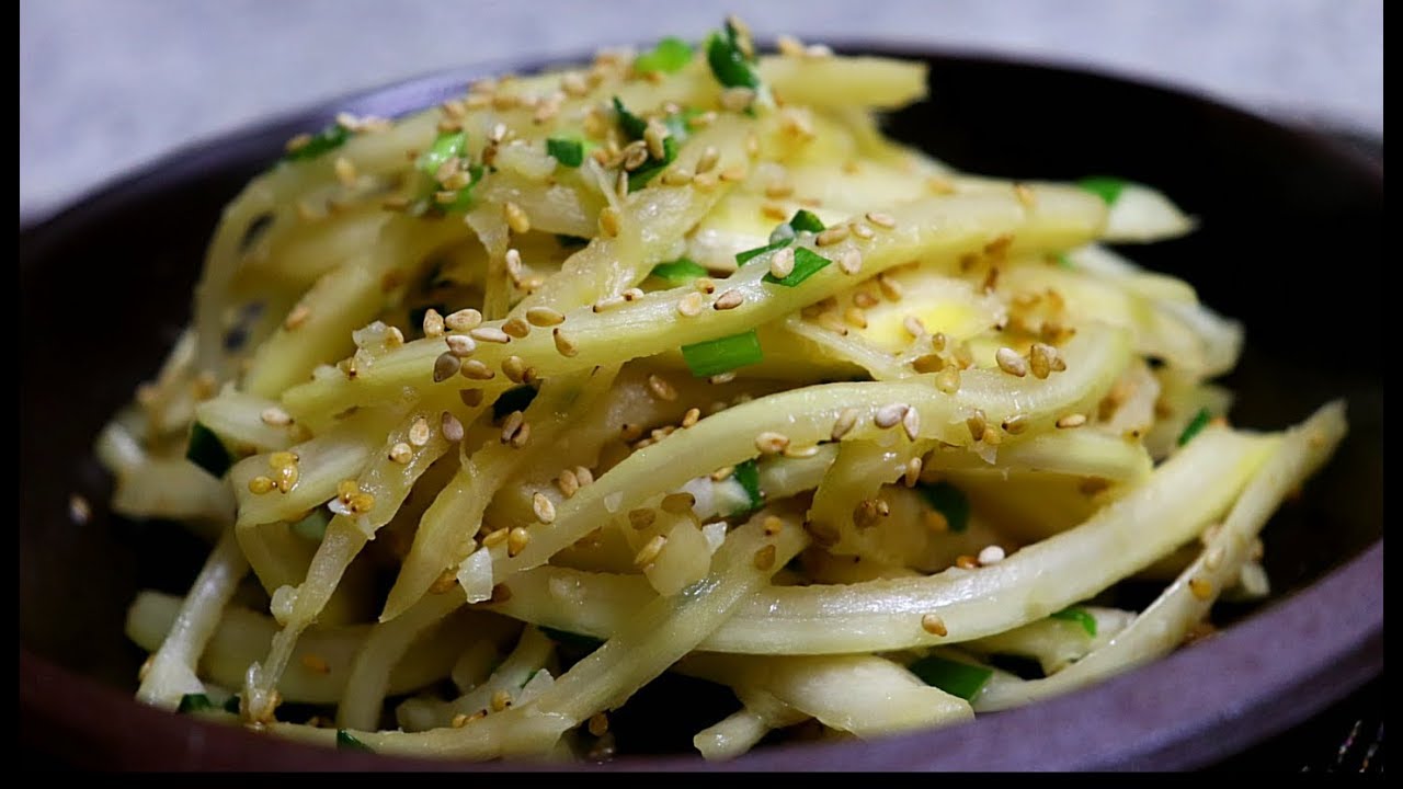 나물요리[도라지나물볶음]쓴맛제거하는 방법과 부드럽지만 아사삭~하게 볶는 도라지볶음.