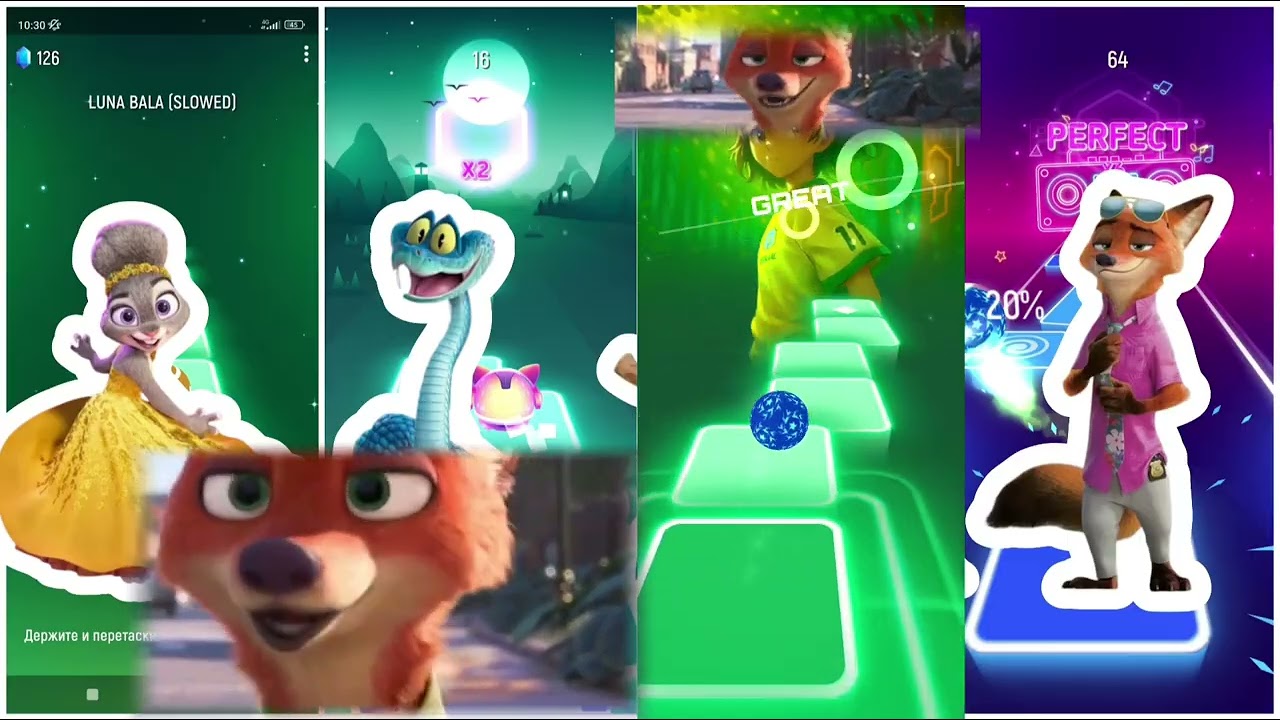 Tiles Hop Gameplay with Zootopia 2 Characters!