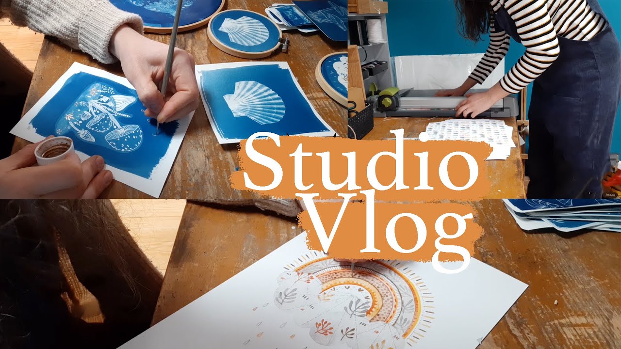 STUDIO VLOG : mon nouveau livre, dorure sur cyanotype, update boutique Etsy...
