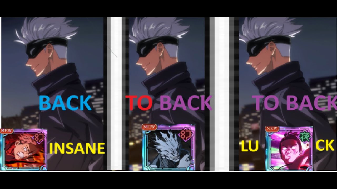 BACK TO BACK TO BACK GOJO ANIMATION INSANE LUCK (JJK PHANTOM PARADE)
