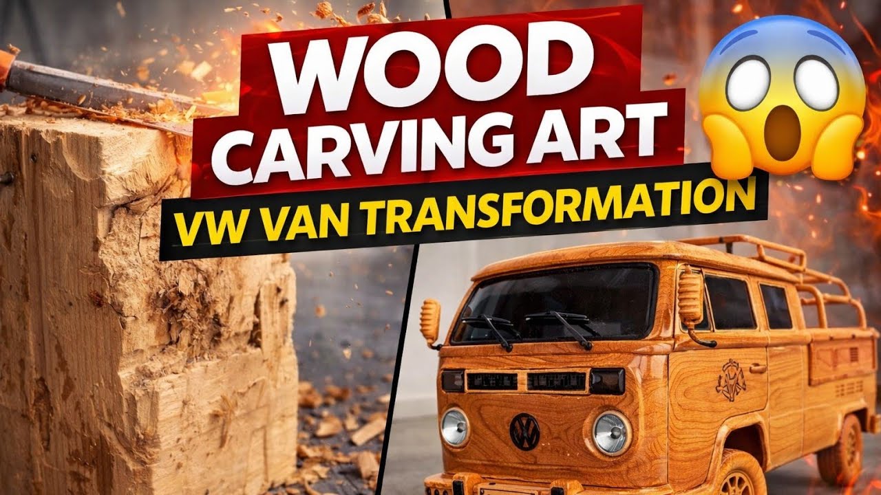 From Wood Block to VW Van 😮 Satisfying Carving 2025