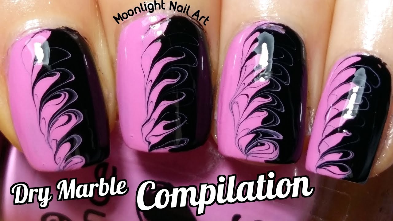 Easy Nail Ideas - Drag Dry Marble Special Compilation