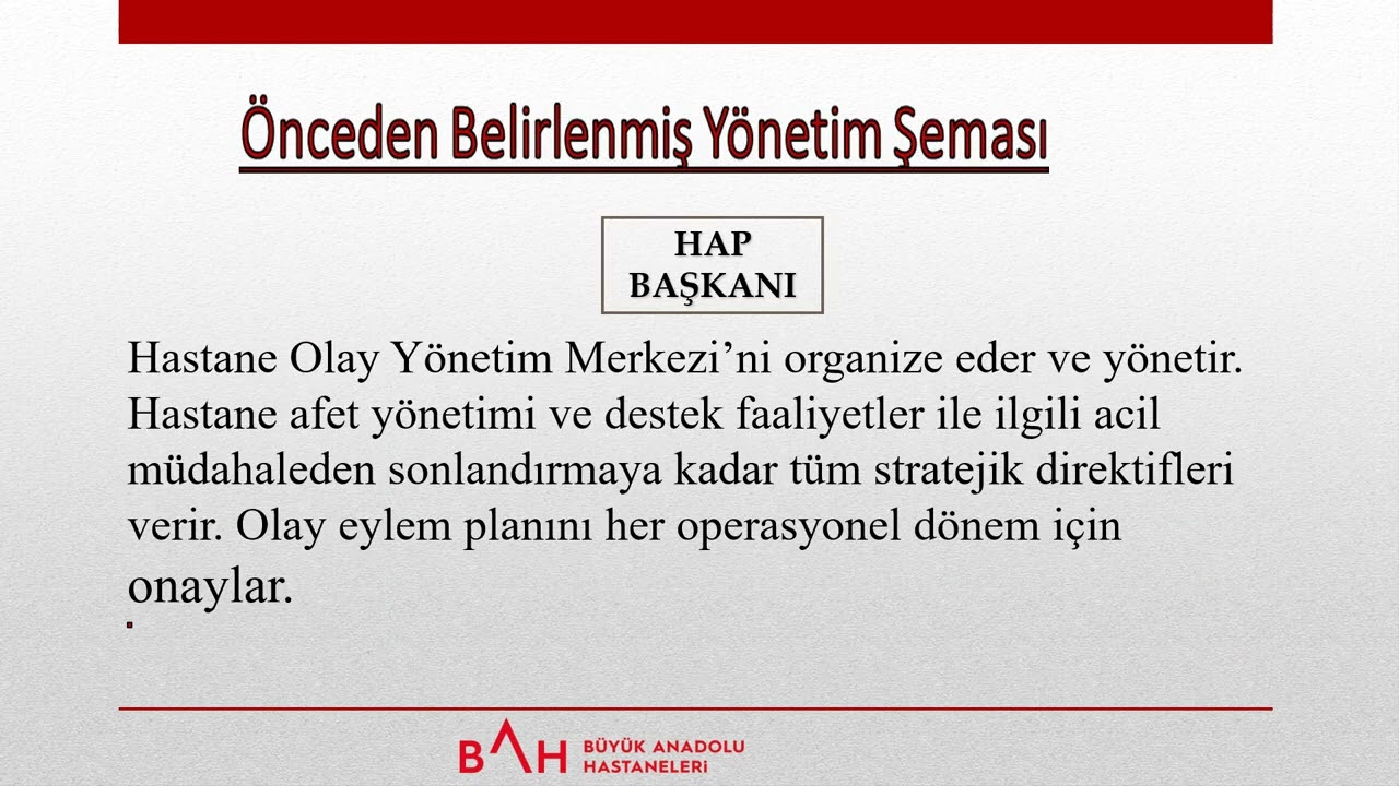 HASTANE AFET VE ACİL DURUM PLANI (HAP) EĞİTİMİ ONLİNE EĞİTİM