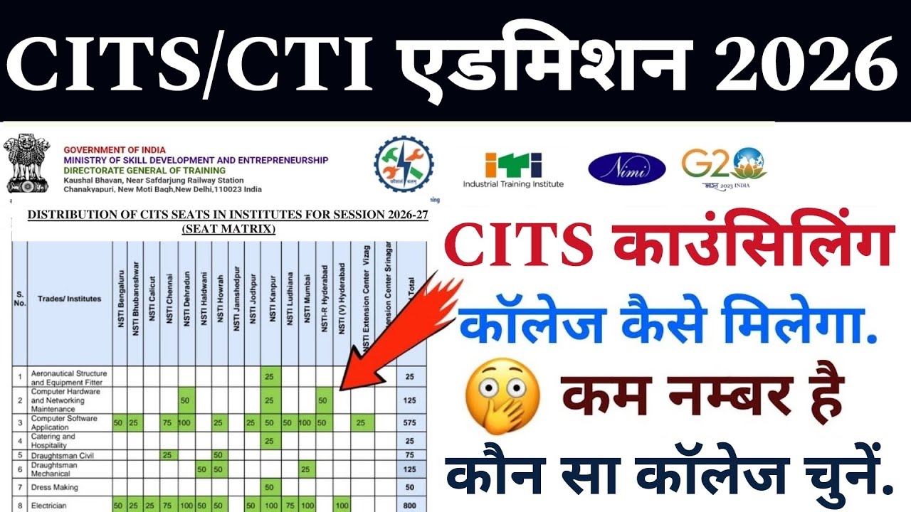 Cits Counselling 2026 || CTI कॉलेज कैसे मिलेगा? || कम नम्बर पर कौन-सा Cits कॉलेज चुनें! 