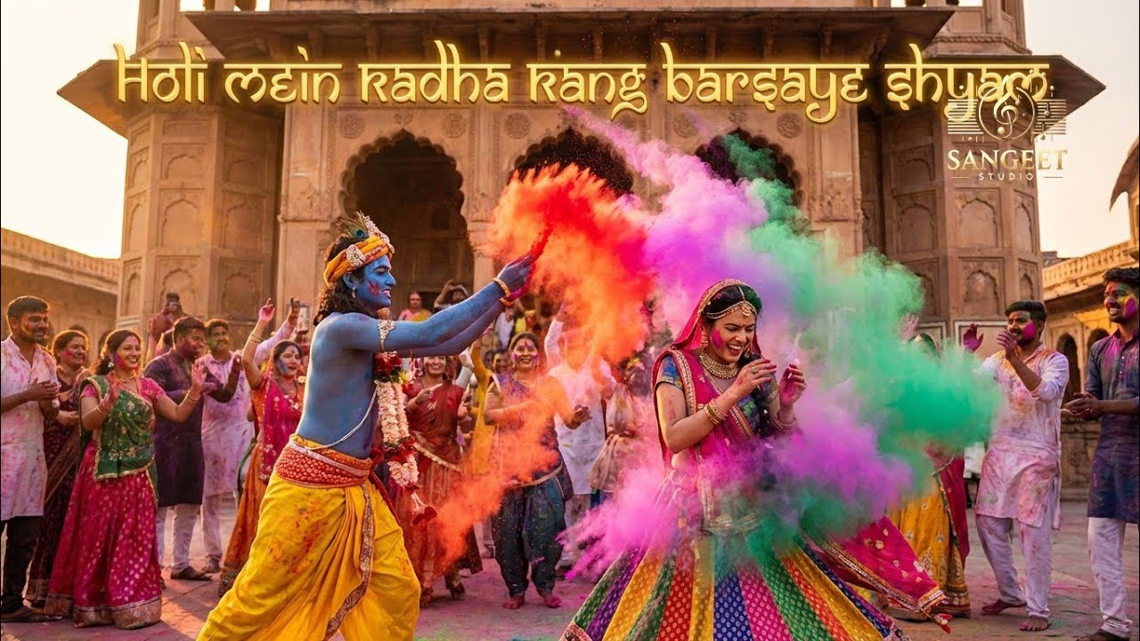 Holi Mein Radha Rang Barsaye Shyam | Radha Krishna Energetic Holi Song
