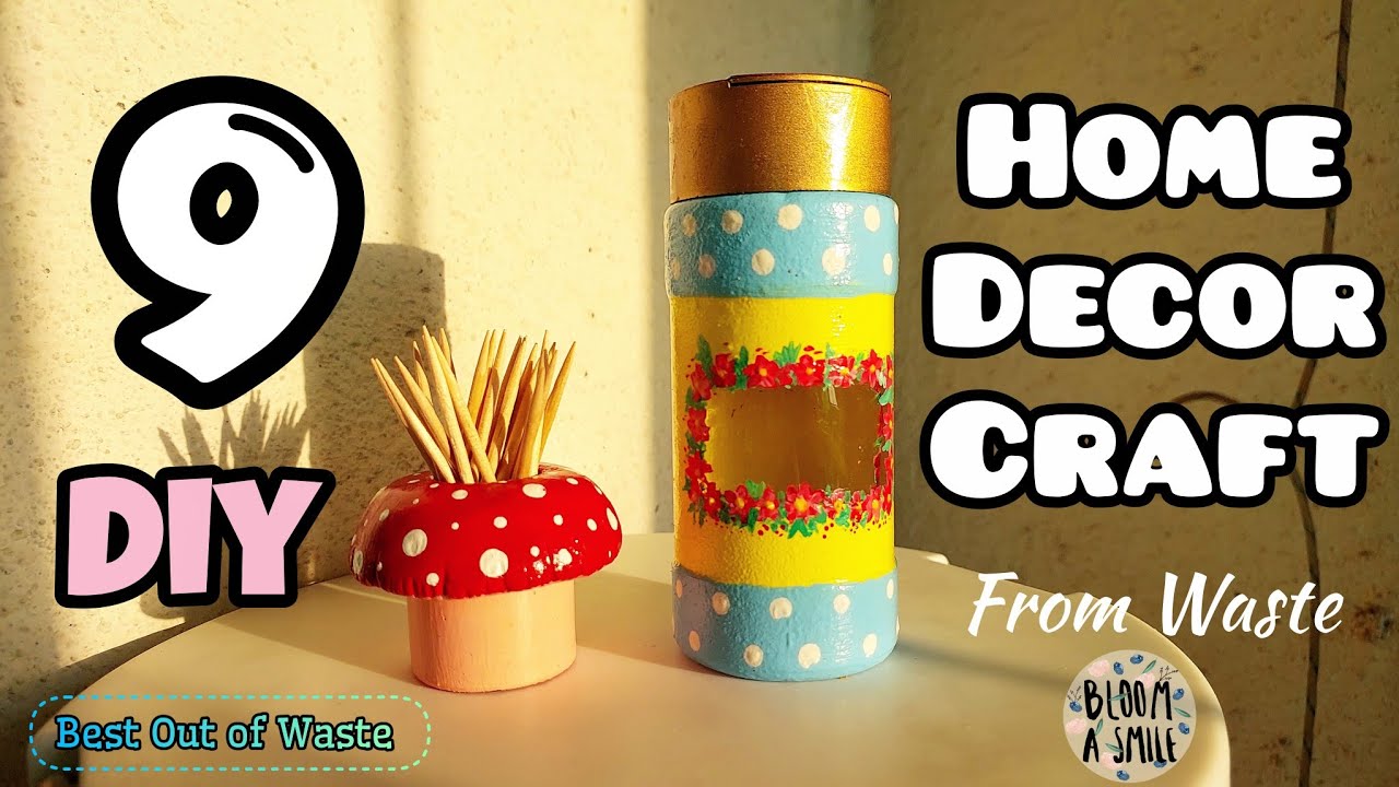 9 Easy to Make DIY Using Waste Material || Cool Home Decor & Gifts from Waste #bestoutofwaste 