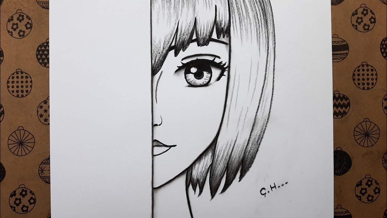 Kolay Yoldan Adım Adım Anime Kız Çizimi Nasıl Yapılır, Karakalem Kolay Çizimleri, Easy Anime Drawing