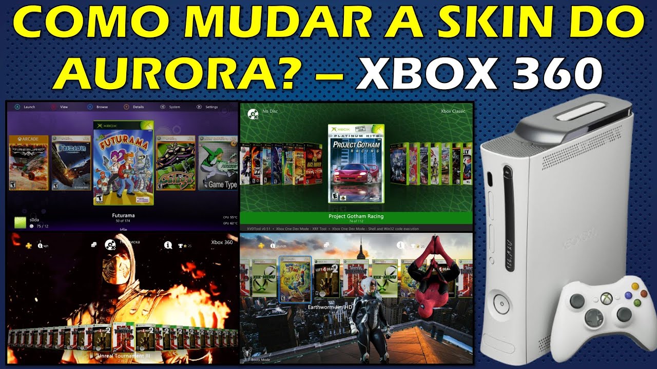 COMO MUDAR A SKIN DO AURORA? TEMA, BACKGROUND, LAYOUT E PLANO DE FUNDO NO XBOX 360 DESBLOQUEADO