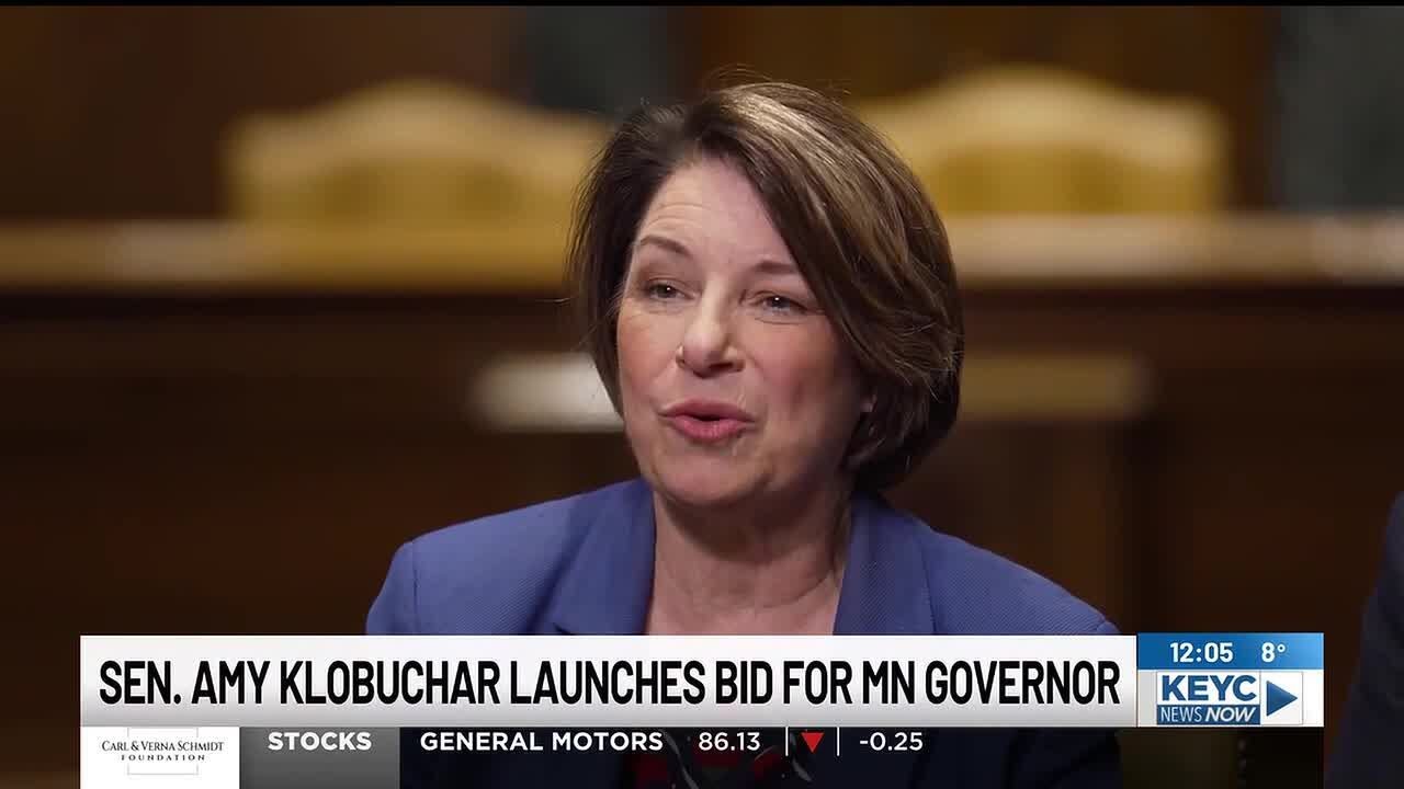 Democratic Sen. Klobuchar says she’s running for Minnesota governor after Gov. Walz dropped out