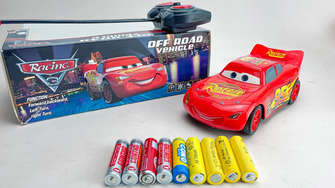 Ultimate ASMR Toy Unboxing Experience: Lightning McQueen RC Car & Super Power Battery Speed Test