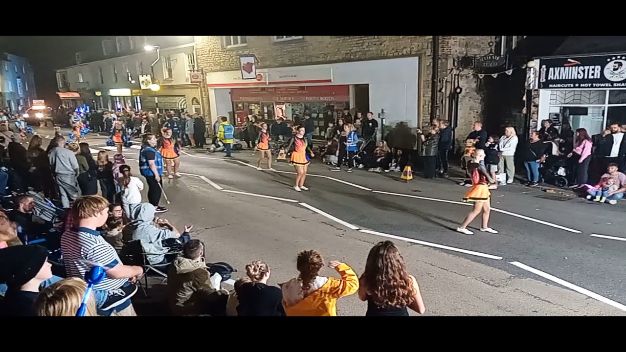 Axminster Carnival 2024 Fire Fighter Mascot And Karizma Majorettes