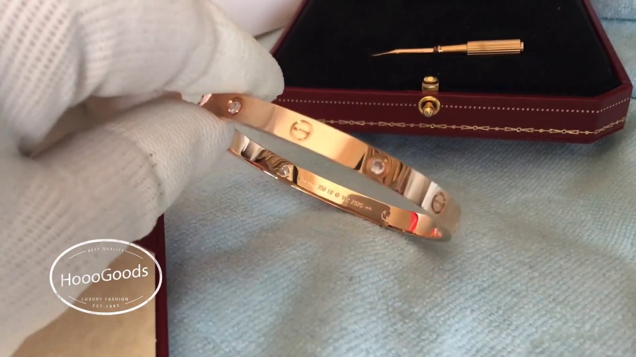 Cartier Love Bracelet, 4 Diamonds - Rose Gold / Pink Gold