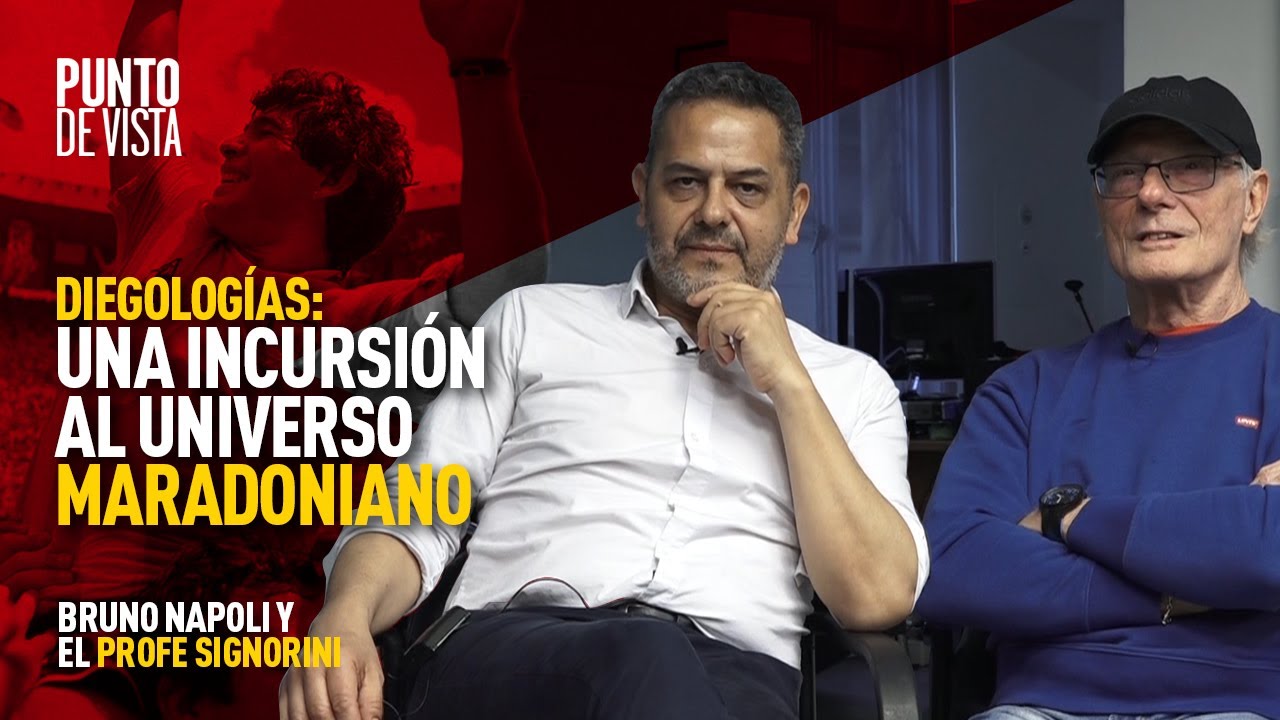 El Diego y una c&aacute;tedra universitaria sobre Maradona con el profe Signorini