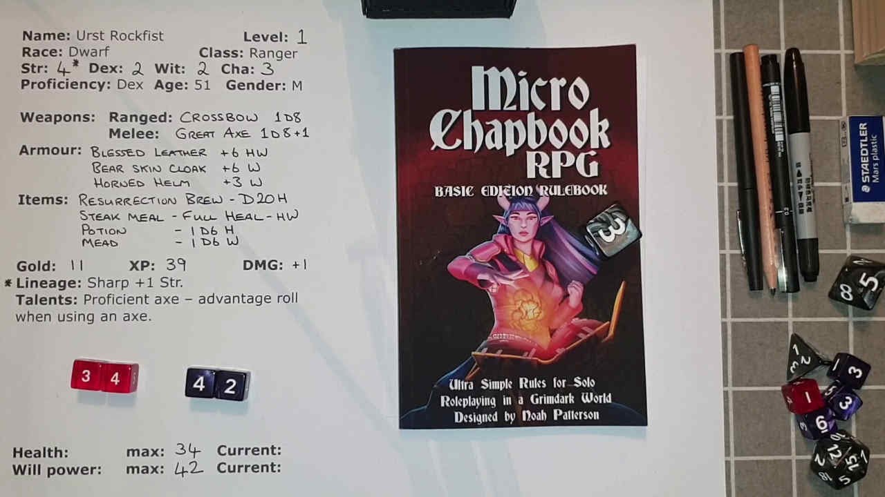 Micro Chapbook RPG Tutorial - Playthrough 1.75