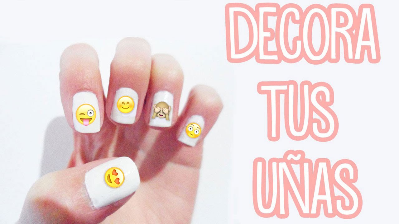 Haz stickers/adhesivos para uñas - idea para decorar tus uñas con emojis - Tutoriales Belen