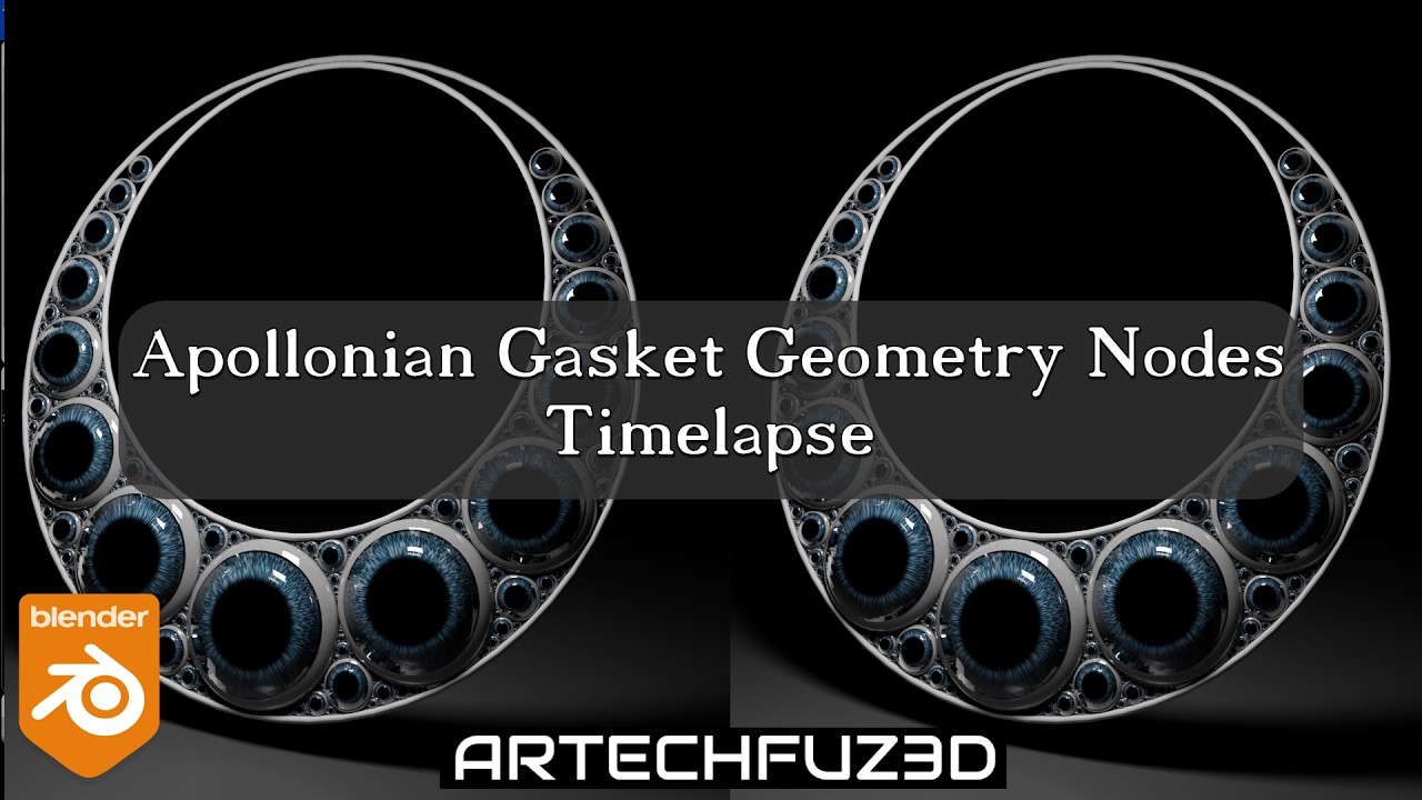 Blender Geometry Nodes Apollonian Gasket - Advanced Procedural Timelapse